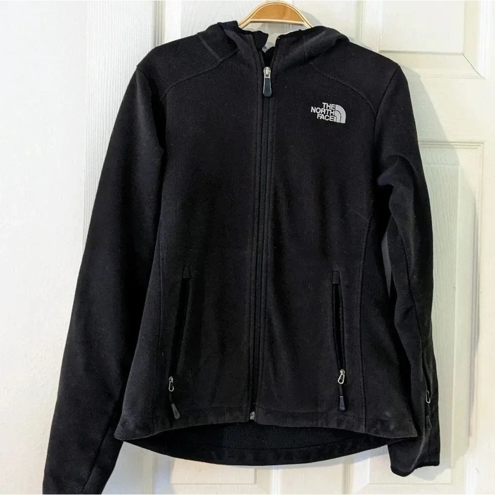 The North Face WindWall Fleece Jacket Full Zip Hoodie Black Medium